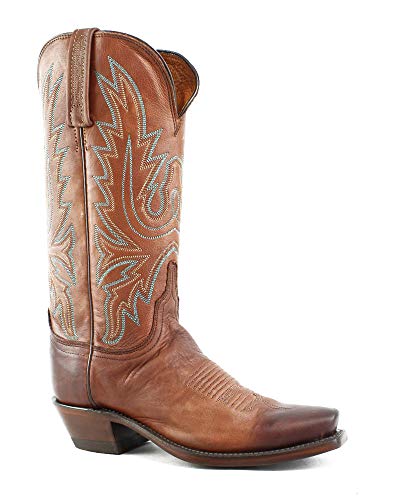 Lucchese Womens Kd4503.74 Chocolate Burnished Cowboy, Western Boots Size 7