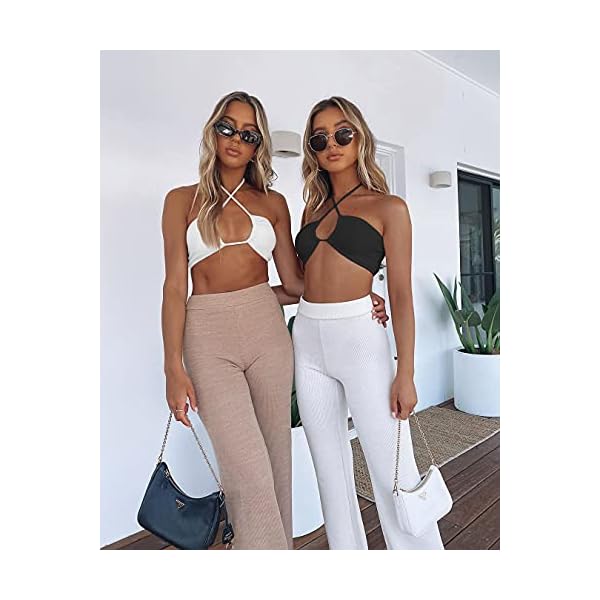 TOB-Womens-Sexy-Criss-Cross-Lace-Up-Sling-Basic-Bow-Tie-Crop-Top TOB Women's Sexy Criss Cross Lace Up Sling Basic Bow Tie Crop Top Black