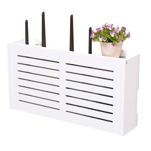Image of HASTHIP Router Wall Mount Holder, Cutout Box for WiFi Routers, 38x8.5x20cm