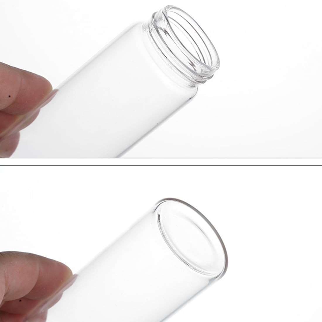 12 Provette In Plastica Con Tappo A Vite Da 110 Ml - Trasparenti Con Spazzola Per Pulizia - Per Confetti, Perle E Laboratorio