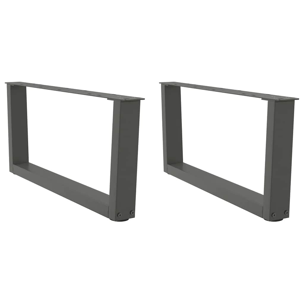 Modernas patas de mesa de centro con superficie recubierta de polvo, 2 patas de mesa de centro en forma de V de acero antracita con nivelación ajustable para suelos irregulares, fáciles
