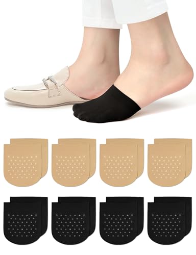 Becellen 8 Paires Invisibles Demi-Chaussettes Femmes Chaussettes à Doigts Avant-Pied Respirantes Chaussette en Silicone Antidérapantes pour Ballet à Talons Hauts