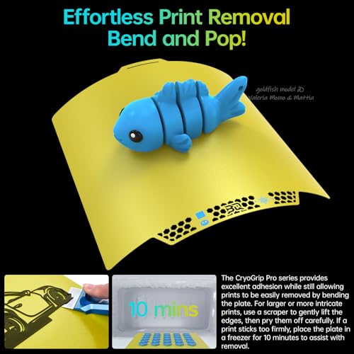 Image of BIQU CryoGrip Pro Glacier Yellow Compatible with Bambu-Lab P1S /P1P /P2S /X2D /X1C /X1E /A1 3D Printers 257x257MM Panda Build Plate Double Sided Upgrade Removable Surface Platform
