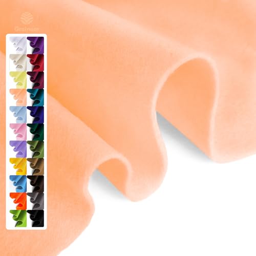 Image of Cream Blush Soft Felt Sheet, 36 inch x 36 inch, 1.6mm Thick Acrylic Felt Fabric