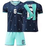 Generisch Fußballtrikot für Kinder 2025 2026 Jungen Football Kit Trikot Heim-Football Trikot-Set Tshirts Shorts und Socken Sportanzug Kindertrikots Anzug mit