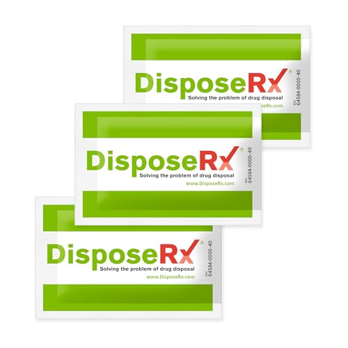 DisposeRx Medication Disposal Packets 3 Pack Affordable in-Home Drug Disposal Renders Pills Capsules Liquids Unusable Simple Safe Effective Trusted by Pharmacies