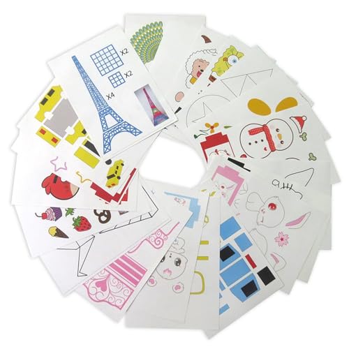 QFEHTHSK 20 Piezas Plantillas De Dibujo 3D, Accesorios Creativos 3D, Herramientas De Pintura DIY para Niños, Juguetes Educativos para Niños, Accesorios De Pintura Creativa