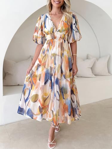 Image of Maxigerui Women's Summer Floral Maxi Dress Spring Wedding Guest Dress 2026
