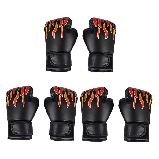 ABOOFAN 3 Stück Box-Kampfhandschuhe Box-Trainingshandschuhe Boxhandschuhe Für Training Boxhandschuhe Für Spiel Kampfsport Helm Für Kinder Boxen Schutzhandschuhe Flammenmuster
