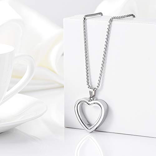 zeqingjw Glass Cremation Jewelry Necklace for Ashes Heart Memorial Lockets for Ashes Stainless Steel Keepsake Urn Ashes Pendants4