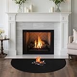 Yunlaishaocer Piastra di base per camino, semicircolare, 60 x 100 cm, ignifuga e protezione dal calore, per stufe, protezione da scintille, per interni ed esterni