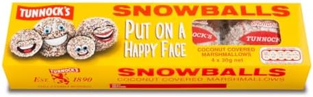 Tunnock's Snowballs Coconut Marshmallows, 120g, 4ct (Pack of 1)