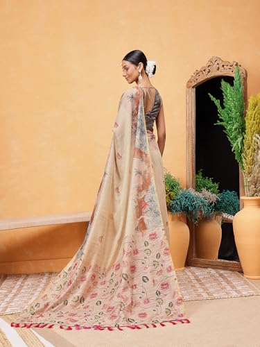 Image of Amazon Brand - Anarva Pattu Art Silk Woven Ready To Wear Saree Pink
