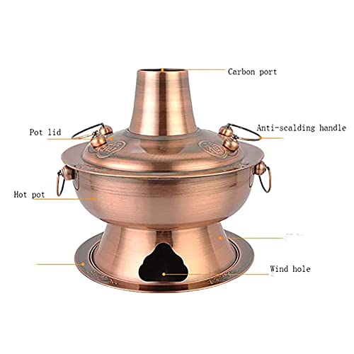 Olla Hot Pot de Carbón Chino de Acero y Cobre 32cm miniatura 2