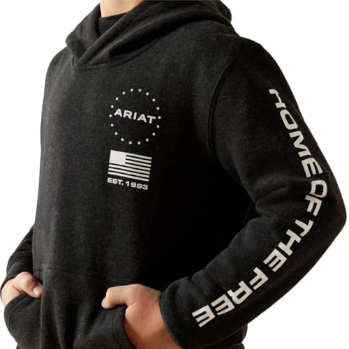 Ariat Boy's Charcoal Sponsor Patriot Hoodie4