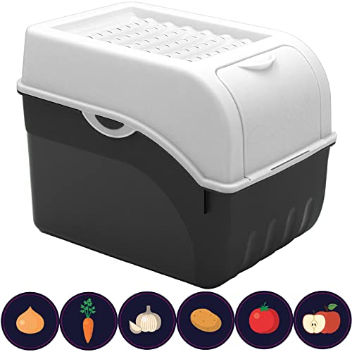 ARTECSIS Boîte Pomme de Terre I Boîte de 9 Litres pour Rangement et Conservation Pommes de Terre, Oignons, Ail + 6 Stickers Fruit/Légume