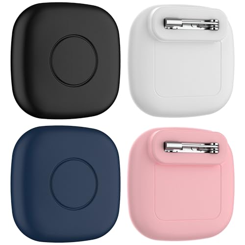 4-Pack Waterproof Silicone Case with Pin for Tile Mate 2024/2022 – Hidden GPS Tracker Holder for Kids, Teens, Elderly, Pets, Bags, Luggage – Anti-Lost & Anti-Scratch Cover – Black/Blue/White/Pink