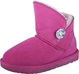 Almwerk Damen Winter-Stiefel Boots Kurzschaft aus Echtleder warm gefüttert, Größe:38, Farbe:Pink