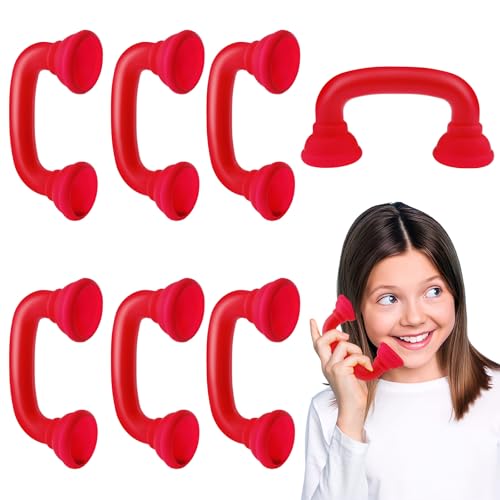6 pcs Whisper Reading Phones for Classroom Hear Myself Sound Speech Therapy Tool Auditory Feedback Whisper Phone Manipulatives for Kids Preschool Children (Red)