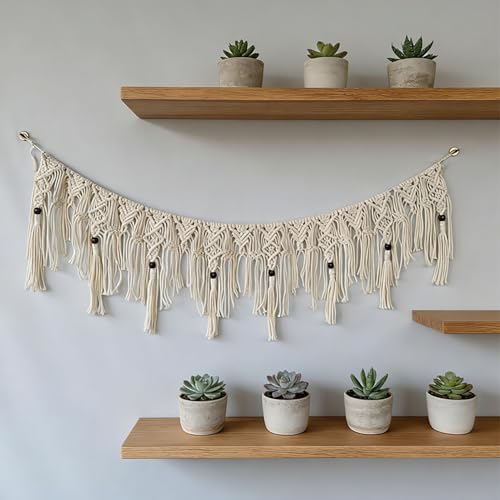Guirnalda de macramé grande para decorar paredes vacías 6