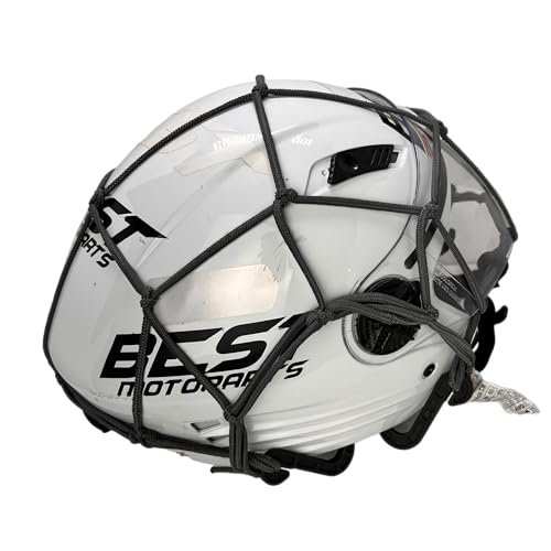 Rede Elastico Para Capacete Moto Bagageiro Com 6 Ganchos 35x35 (Cinza)
