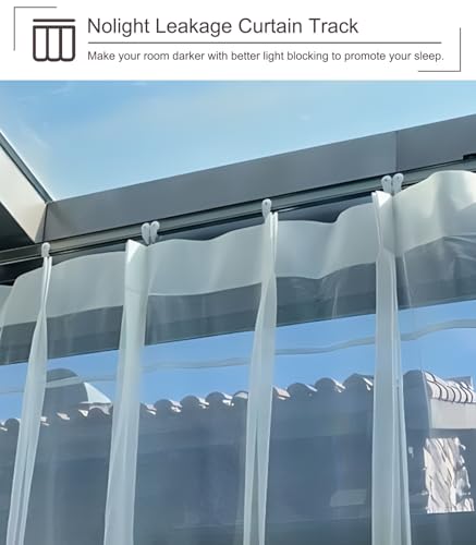 Rail de rideau pliable de plafond et mur pour douche ou bureau - 5