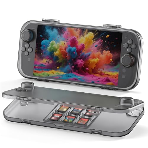 LVFAN Switch 2用 ケース 保護カバー スイッチ2 ケース 衝撃吸収 高耐久性 PC素材 6つのゲームカードスロット付き ポータブル収納ボックス nintendo Switch 2対応 ブラック