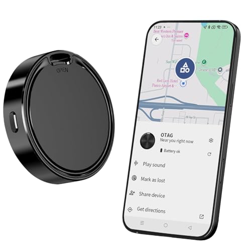Tracker Tag for Android Luggage Tracker Tags Compatible with Google Find Hub App (Android Only) Bluetooth Tracker Key Finder and Item Locator for Wallets, Backpack, Suitcases-Black