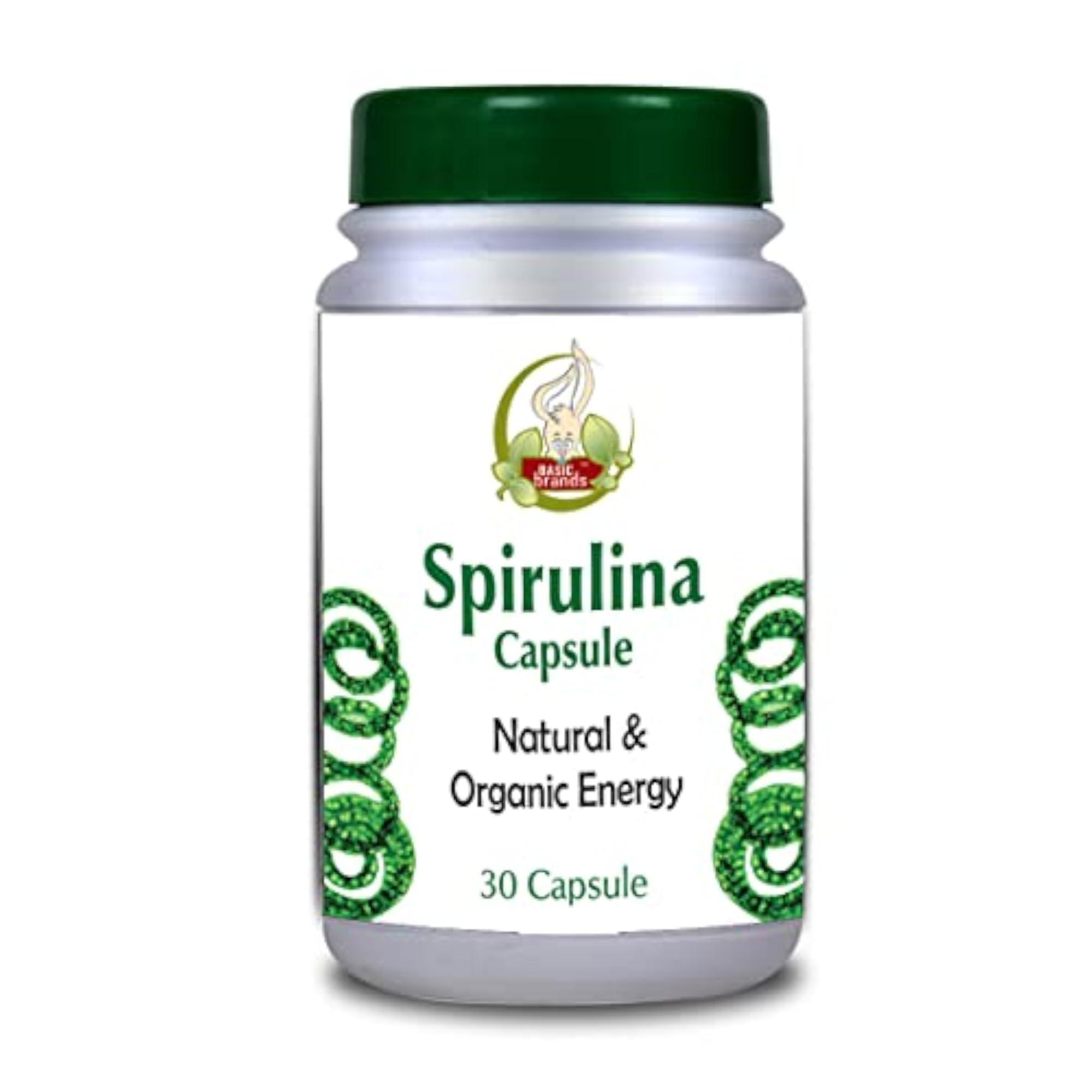 BASIC AYURVEDA Spirulina Capsules, 30 Count