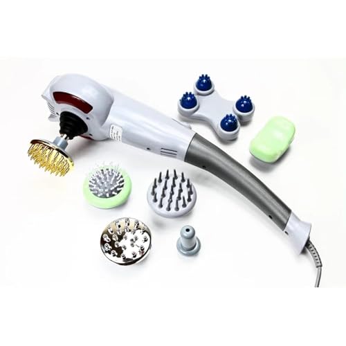 Image of Dealsure Corded Electric Handheld Body Massager Machine for Pain Relief with 7 Attachments for Neck, Back, Legs, Shoulders & More (Grey)