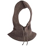 GWAWG - Pasamontañas para mujer de invierno, Balaclava de punto cortavientos, gorro para mujer, invierno, pasamontañas de una pieza, Suave De Color Caqui, Talla única