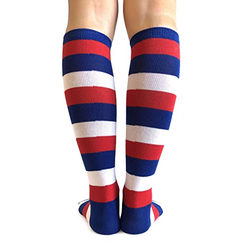 Image of PolyMedea Elite Quality Colorful Soft Cotton Women's Striped Knee High Socks