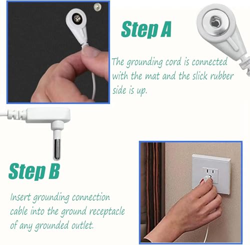 Image of Grounding Cord for Grounding Products Universal Grounding Wire 15ft White Replacement Long Grounding Cable for Mat (Cord)