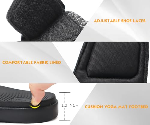 Image of ONCAI Mens Slide Sandals Open Toe Athletic Adjustable Straps Orthotic Plantar Fasciitis Sport Sandals with Soft Cushion Arch Support Footbed Size 7-13