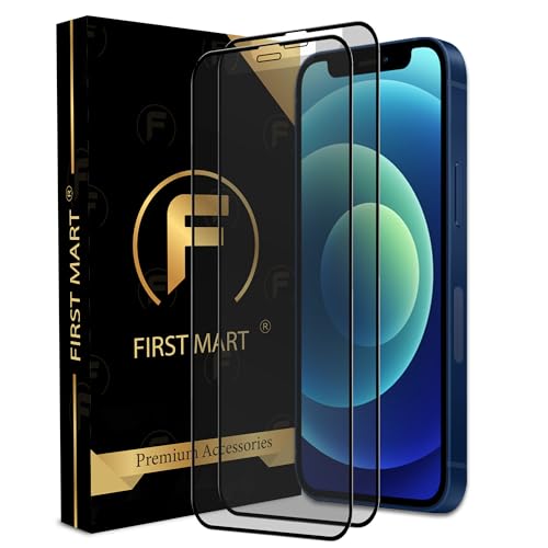 Image of FIRST MART Military-Grade Matte Anti-Glare Tempered Glass for iPhone 12 and iPhone 12 Pro (6.1 Inch) With Installation Kit | Edge to Edge Coverage |Anti Glare, Bubble-Free [2 Pack]