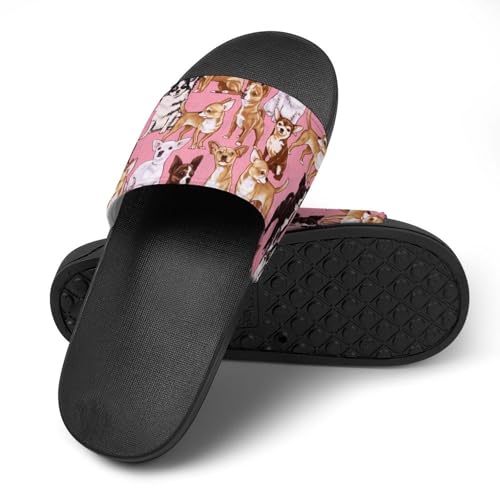 Chihuahuas Funny Slide Sandals Non-Slip PVC Shower Slipper House Shoes Open Toe Slippers for Adult 38 (240mm)4