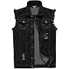 NASKY Men’s Fit Retro Ripped Denim Vest Sleeveless Jean Vest and Jacket