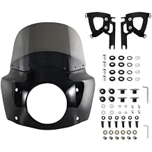FATECIM Motorcycle 7" Headlight Fairing with 11" Smoke Windshield Windscreen & Mounting Kits For Harley Touring Road King FLHR 1994-2023, Road King Special FLHRXS 2017-2025