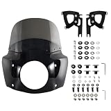 FATECIM Motorcycle 7' Headlight Fairing with 11' Smoke Windshield Windscreen & Mounting Kits For Harley Touring Road King FLHR 1994-2023, Road King Special FLHRXS 2017-2025