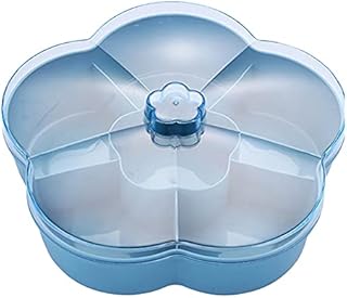 Nikou Snack Serving Tray - Stylish Candy Pastry Storage Box with Lid - Nut Platter & Dried Fruit Plate in Elegant Light Blue - Perfect for Entertaining and Organizing