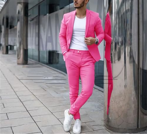 Generic Mens Suits Set Slim Fit Groom Tuxedo Mens Wedding Suit Bridegroom Male Blazer Jacket Pants Clothing 2Pcs Sets3