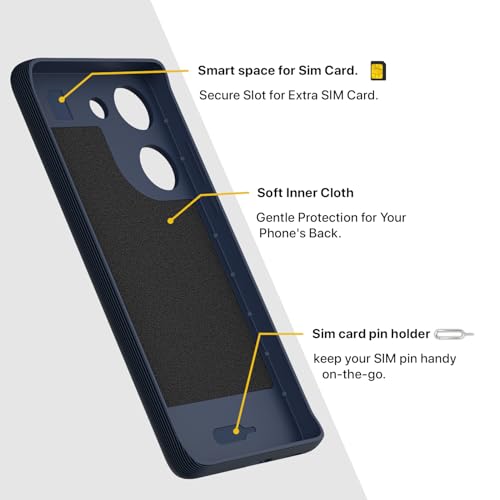 Image of Outlouders Bumper Case for Vivo Y300 Plus 5G | Full Camera Protection | TPU Soft Flexible Shockproof Back Cover (Blue)