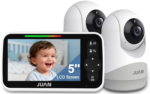 JUAN 5in Closed-RF Video Baby Monitor with Pan-Tilt-Zoom & Dual-Camera Bundle