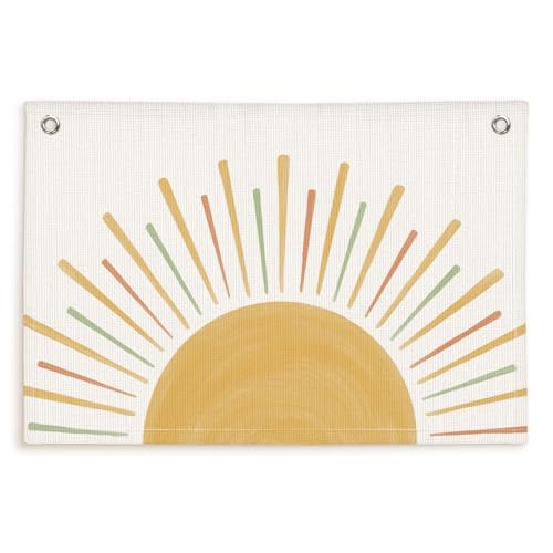 Image of Lacama Boho Sunshine Classroom Decor, Sun Cute Hanging Banner for Neutral Classroom Nursery Wall DecorSign,Gift for Kids Room Bedroom Playroom Birthday Christmas Gift 30x20 Inch