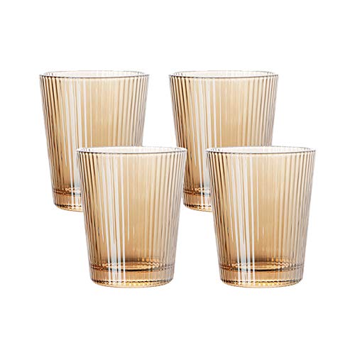 Verres transparents classiques à rayures verticales robustes 237ml - 2