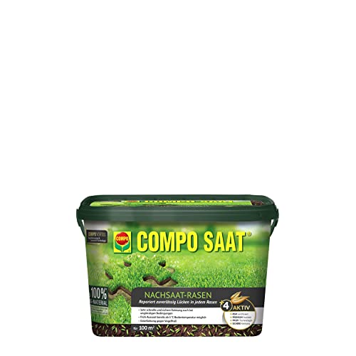 COMPO SAAT Nachsaat-Rasen, Rasensamen, Spezielle Nachsaat-Mischung mit wirkaktivem Keimbeschleuniger, 2 kg, 100 m²