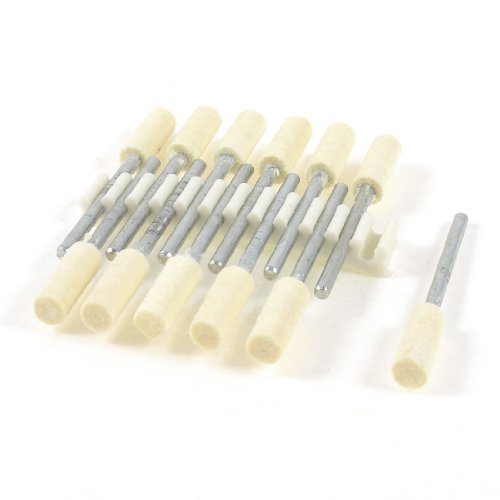 Aexit 2.3mm Dia Abrasives Drill Hole 5mm Diameter Cylindrical Head Polishing Felt bo-bs 12 in 1 Model:64as476qo261