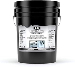 Liquid Rubber RV Roof Coating - Solar Reflective Sealant, Trailer and Camper Roof Repair, Waterproof, Easy to Apply, Brilliant White, 5 Gallon