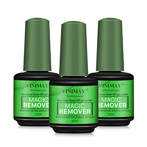 3 Pcs Magic Nail Polish Remover, Professional Easily & Quickly Removes Soak-Off Gel Polish In 3-5 Minutes, Don't Hurt Your Nails,15ml