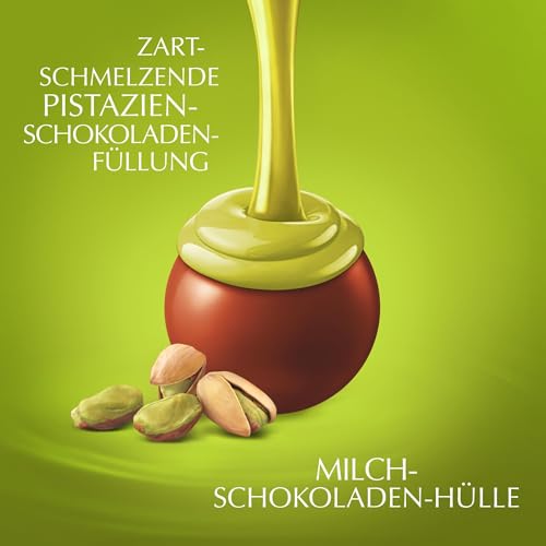 Lindt LINDOR Schokoladen Pistazie | 1 kg Beutel, wiederverschließbar | ca. 80 Kugeln Milch-Schokolade mit zartschmelzender Pistaziencrèmefüllung | Großpackung, Pralinen-Geschenk